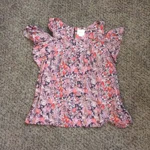 Multi colored off the shoulder blouse